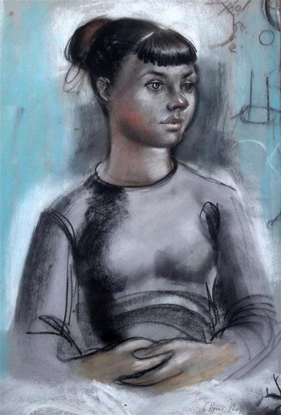 Sydney D Horne Shepherd (1909-1993) Portrait of a seated girl, 45 x 31cm